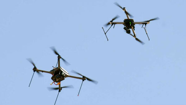 BSF personnel saw two high-flying drones spotted in Punjab near Pakistan border BSF personnel saw two high-flying drones spotted in Punjab near Pakistan border