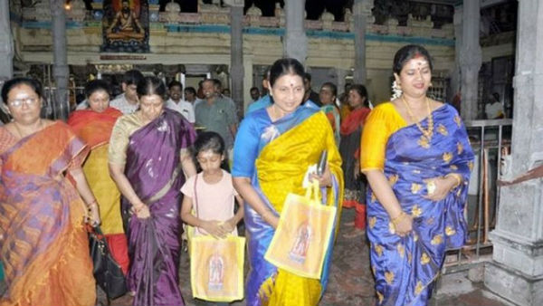 durga stalin and premalatha vijayakanth visits palani murugan temple durga stalin and premalatha vijayakanth visits palani murugan temple