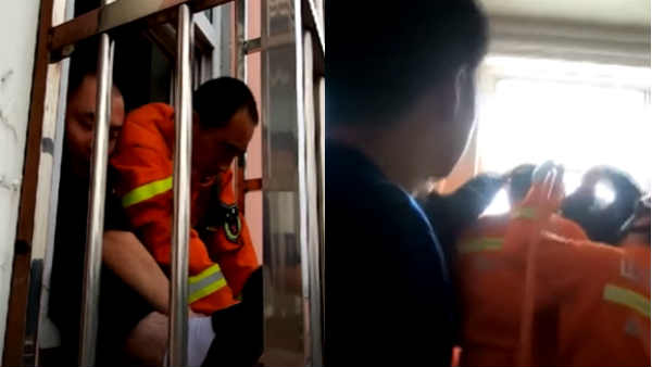 how Firefighters rescue boy dangling from fourth floor Window : watch video how Firefighters rescue boy dangling from fourth floor Window : watch video