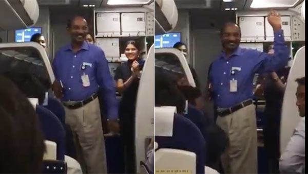 ISRO K. Sivan gets thunder applause in Indigo flight at economy class ISRO K. Sivan gets thunder applause in Indigo flight at economy class
