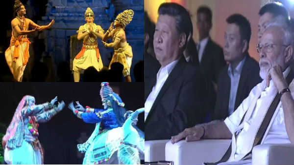 PM Modi and Xi Jinping watching culturals PM Modi and Xi Jinping watching culturals