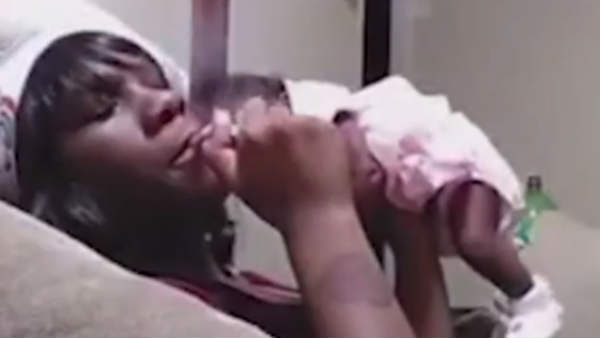 mom tosses newborn with one hand for smoking mom tosses newborn with one hand for smoking