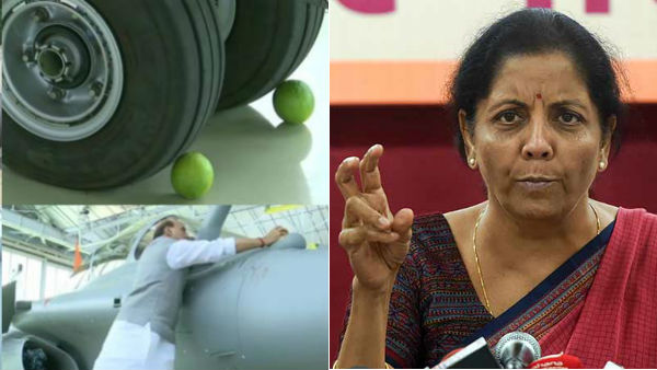 nirmala sitharaman says about lemons to protect rafale part of our culture nirmala sitharaman says about lemons to protect rafale part of our culture