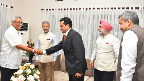 External Affairs Minister meets Srilanka President Gotaba Rajapaksa External Affairs Minister meets Srilanka President Gotaba Rajapaksa