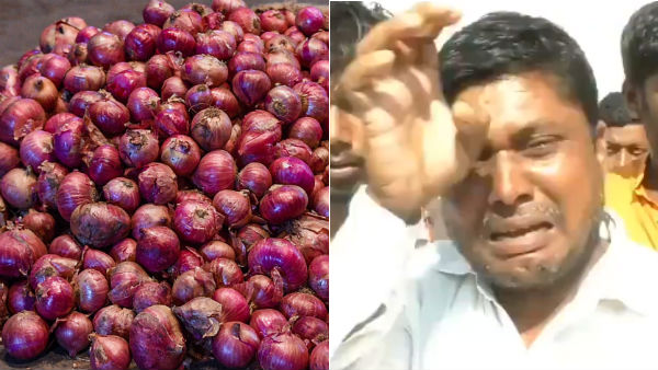 Maharastra farmer breaks down after selling his onion at just Rs.8/kg Maharastra farmer breaks down after selling his onion at just Rs.8/kg