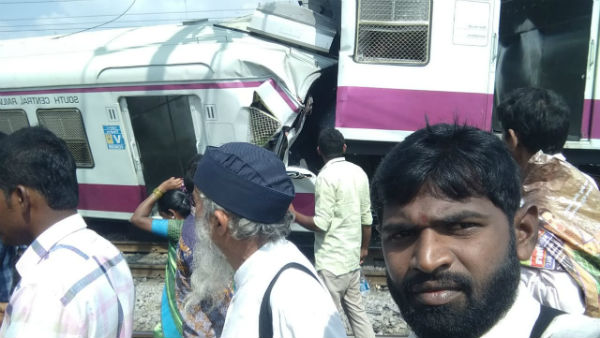 Hyderabad: Two trains have collided at Kacheguda Railway Station Hyderabad: Two trains have collided at Kacheguda Railway Station