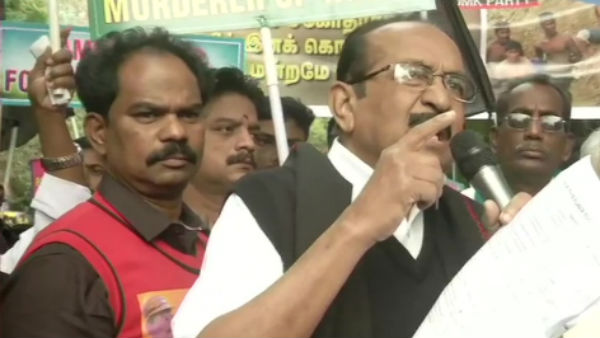 Vaiko leads protest against Gotabaya Rajapaksas India visit Vaiko leads protest against Gotabaya Rajapaksas India visit