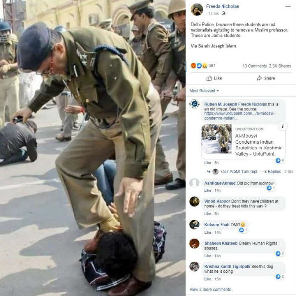 Eight year old photo rounds on socials over Jamia students issue Eight year old photo rounds on socials over Jamia students issue