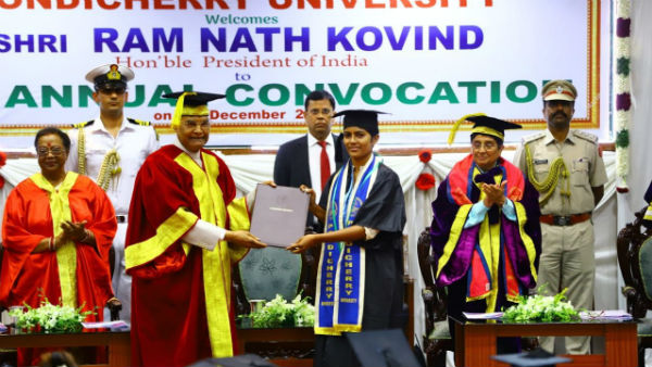 President Ram nath Govind participated in the 27th convocation of the Central University of Puducherry President Ram nath Govind participated in the 27th convocation of the Central University of Puducherry