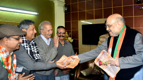 Amit Shah meets the people on part of BJPs door-to-door campaign on CAA Amit Shah meets the people on part of BJPs door-to-door campaign on CAA