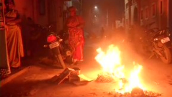 People celebrate Bhogi in Chennai marking the beginning of the four-day Pongal festival People celebrate Bhogi in Chennai marking the beginning of the four-day Pongal festival
