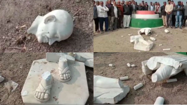 Statue of Mahatma Gandhi in Gujarat vandalised Statue of Mahatma Gandhi in Gujarat vandalised