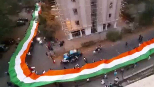 bombay IIT students tricolor march in the campus bombay IIT students tricolor march in the campus