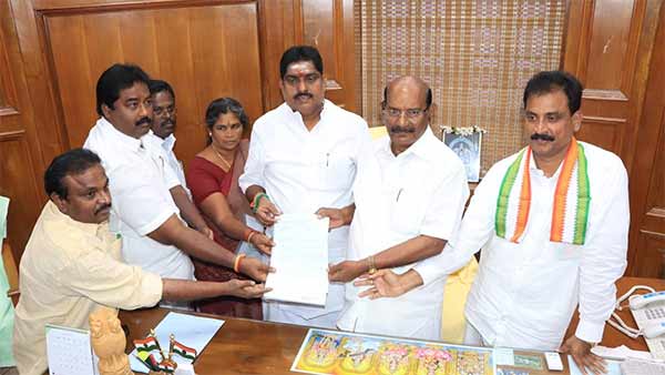 Ruling party Mlas complain to mla dhanavelu Ruling party Mlas complain to mla dhanavelu