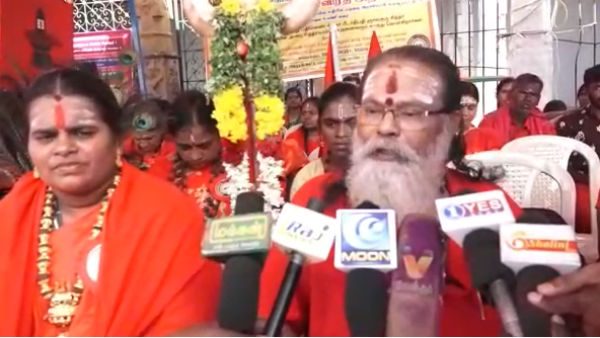 Siddhars hold protest on Thanjavur Temples Consecration should be done with Tamil Siddhars hold protest on Thanjavur Temples Consecration should be done with Tamil