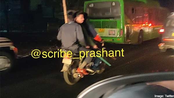 3 men on a motorbike with Lathi, chanting Jai Shree Ram barge into the cavalcade of NSA Ajit Doval 3 men on a motorbike with Lathi, chanting Jai Shree Ram barge into the cavalcade of NSA Ajit Doval