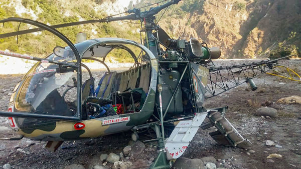An Army Cheetah chopper crashed near Reasi district in Jammu Kashmir An Army Cheetah chopper crashed near Reasi district in Jammu Kashmir