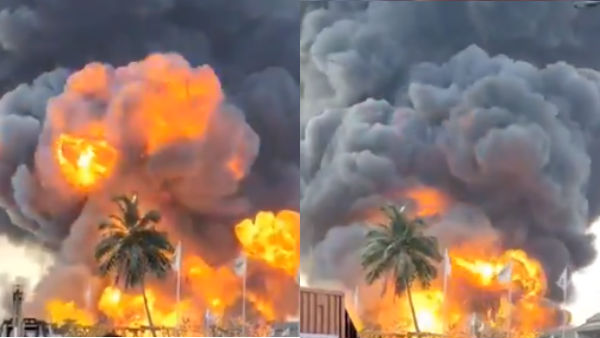 Massive fire broke out in Madhavaram chemical plant near Chennai Massive fire broke out in Madhavaram chemical plant near Chennai