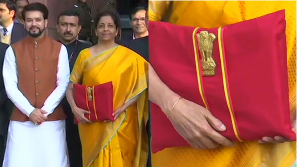 FM Sitharaman back with red-colored bahi khata for Budget 2020-21 FM Sitharaman back with red-colored bahi khata for Budget 2020-21
