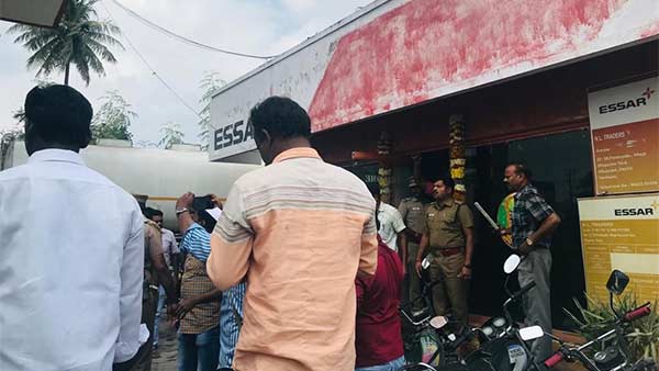 Petrol pump bomb blast incident in villupuram Petrol pump bomb blast incident in villupuram