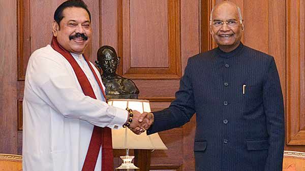 Sri Lankan PM Mahinda Rajapaksa calls on President Ram Nath Kovind Sri Lankan PM Mahinda Rajapaksa calls on President Ram Nath Kovind