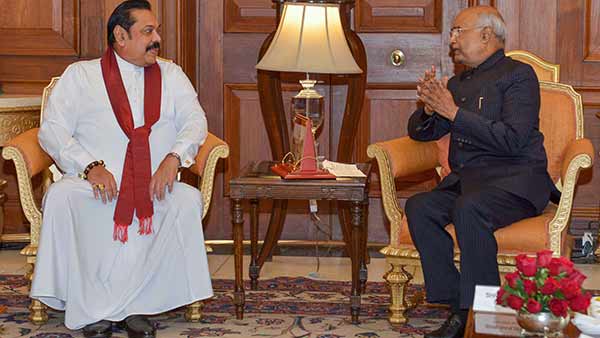 Sri Lankan PM Mahinda Rajapaksa calls on President Ram Nath Kovind Sri Lankan PM Mahinda Rajapaksa calls on President Ram Nath Kovind