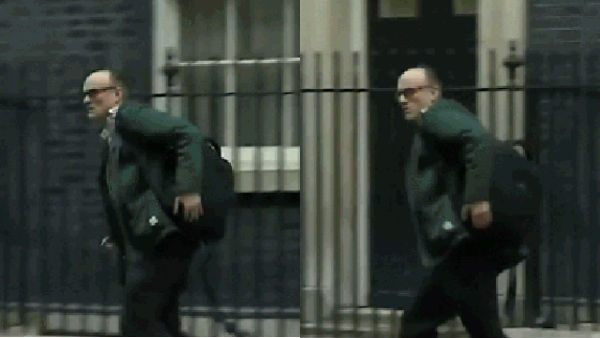 UK PMs adviser seen running out of PMs residence UK PMs adviser seen running out of PMs residence