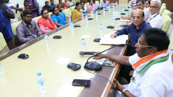 Coronavirus precaution activities meeting by chief minister Narayanasamy Coronavirus precaution activities meeting by chief minister Narayanasamy