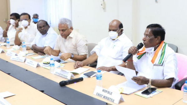 Puducherry State Chief Minister Narayanasamy Announced Corona relief fund for common publics Puducherry State Chief Minister Narayanasamy Announced Corona relief fund for common publics