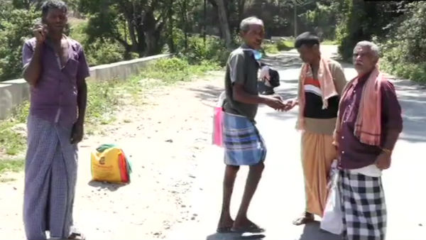 Coronavirus Lockdown: TN Workers reach state Check post from Kerala after walking for 3 days Coronavirus Lockdown: TN Workers reach state Check post from Kerala after walking for 3 days