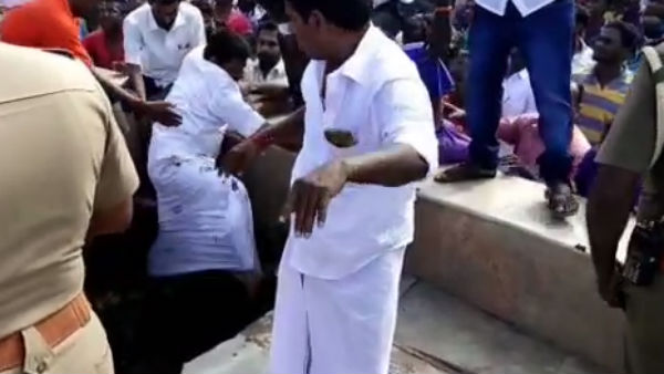 The new roundana collopsed in madurai . minister sellur raju just escape before collapse