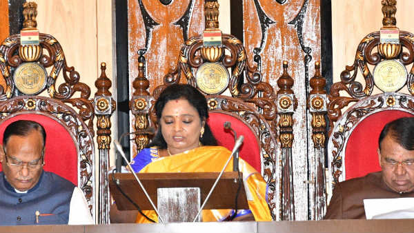 Thirukkural in Telangana assembly : governor tamilisai soundrarajan read in budget session Thirukkural in Telangana assembly : governor tamilisai soundrarajan read in budget session