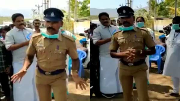 Theni district police creating coronavirus awareness Theni district police creating coronavirus awareness