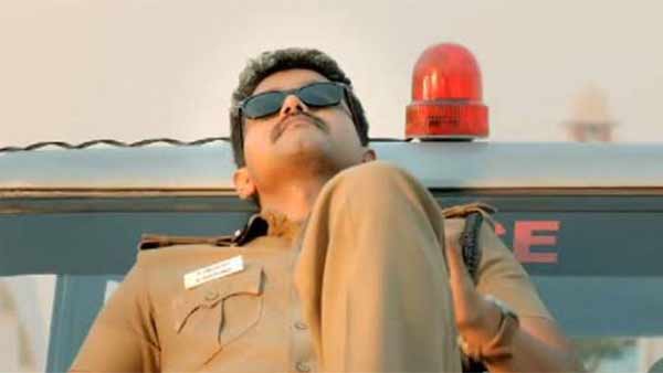 ஜீப் மீது விஜய்