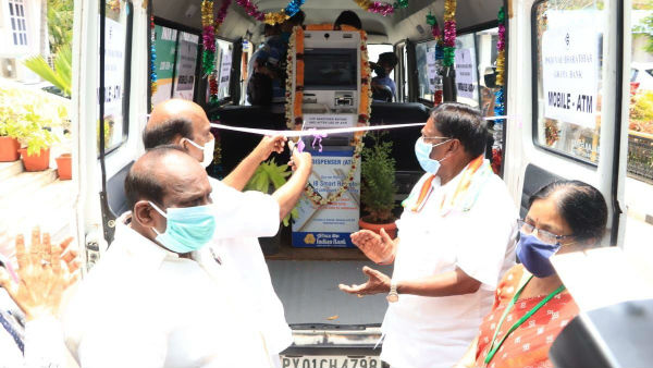 Puduvai Bharthiyar Grama Bank has launched a mobile ATM service in Puducherry Puduvai Bharthiyar Grama Bank has launched a mobile ATM service in Puducherry