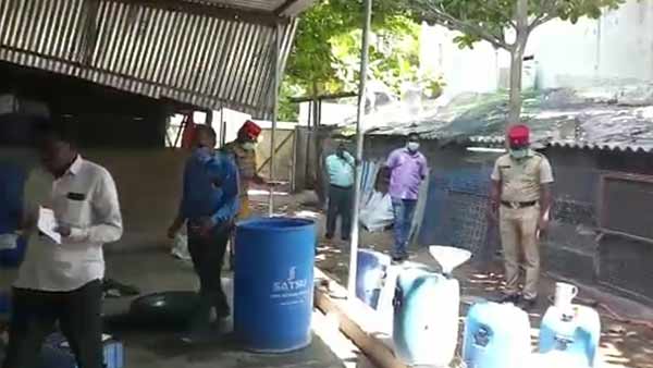 Authorities sealed illegal liquor factory in Puducherry Authorities sealed illegal liquor factory in Puducherry