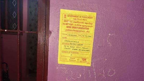 Coronavirus has been confirmed for two people in Puducherry Coronavirus has been confirmed for two people in Puducherry