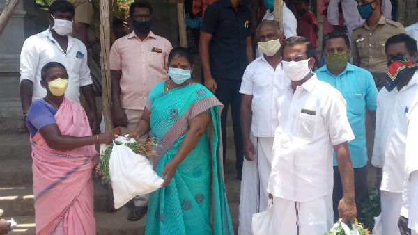 minister valarmathi provide groceries and vegetables to poor families minister valarmathi provide groceries and vegetables to poor families