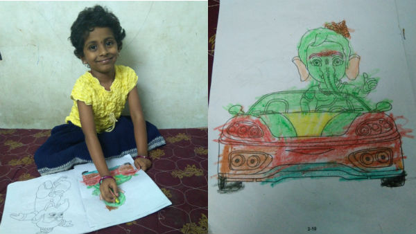 கலரிங்கில் யுவஸ்ரீ பிசி