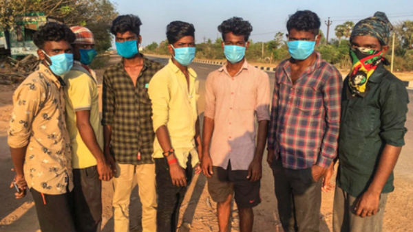7 youths walked about 1000 more kilometers to reach their home town in Tamilnadu 7 youths walked about 1000 more kilometers to reach their home town in Tamilnadu