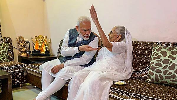 PM Narendra Modis mother donates Rs 25000 for PM Cares fund PM Narendra Modis mother donates Rs 25000 for PM Cares fund