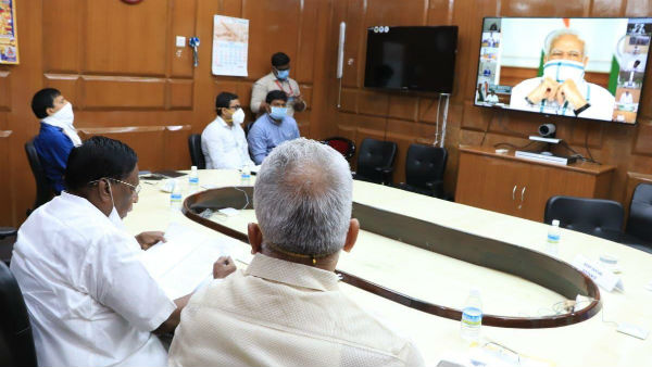 Puducherry state chief minister V.Narayanasamy press conference on Coronavirus Puducherry state chief minister V.Narayanasamy press conference on Coronavirus