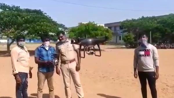 Thiruvallur district police are engaged in surveillance by drone camera Thiruvallur district police are engaged in surveillance by drone camera