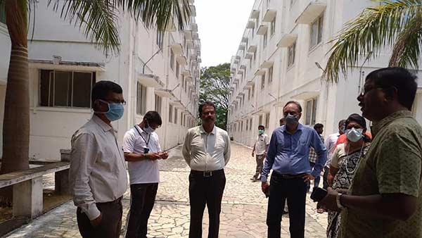 TN Govt officials inspect Vijayakants Andal Alagar Engineering College for Coronavirus hospital TN Govt officials inspect Vijayakants Andal Alagar Engineering College for Coronavirus hospital