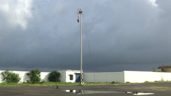 Amphan cyclone- Storm warning cage loaded at Puducherry port Amphan cyclone- Storm warning cage loaded at Puducherry port