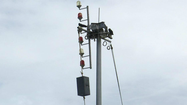 Amphan cyclone- Storm warning cage loaded at Puducherry port Amphan cyclone- Storm warning cage loaded at Puducherry port
