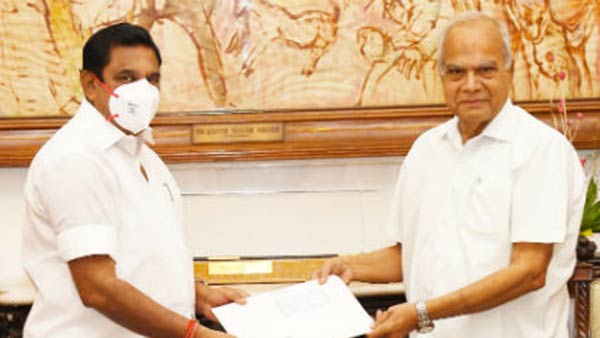 CM Edappadi Palanisamy meets Governor on coronavirus situation CM Edappadi Palanisamy meets Governor on coronavirus situation