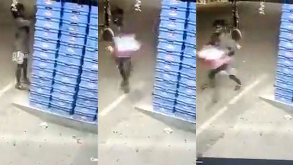 lockdown: milk theft near chennai caught on cctv footage lockdown: milk theft near chennai caught on cctv footage