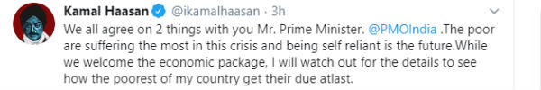 kamal haasan welcome pm modis economic package for country kamal haasan welcome pm modis economic package for country