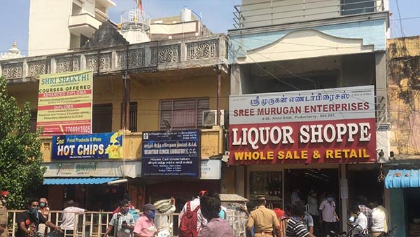 Liquor shops opened today in Puducherry Liquor shops opened today in Puducherry